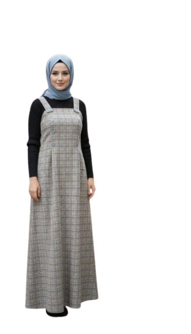 دريس سالوبيت حريمي مع بدي بكم – خامة شمواه مقلم إنجليزي فاخرة – تصميم أنيق ومحتشم يناسب المحجبات – مقاس 1 من 65 إلى 85 كجم و2 من 85 إلى 120 كجم